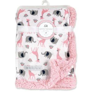 Petite L'amour Soft Plush Baby Blanket - Safari